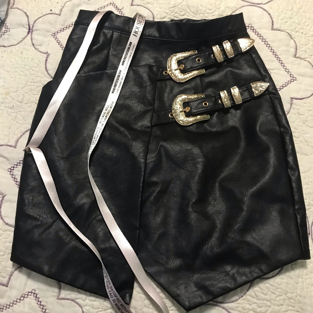 House of cb leather skirt